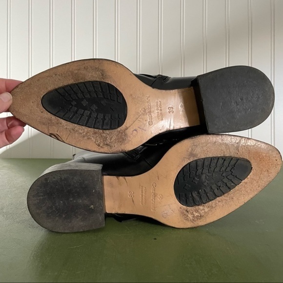 Capezzani Italian-Made Witchy Vibe Black Leather Boots w Buckles #5505 - Picture 9 of 10